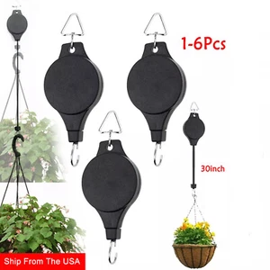 Retractable Plant Hanging Hook Flower Basket Pot Hanger Pulley Pull Down-Holder - Picture 1 of 22