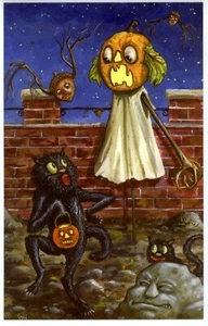 Matthew Kirscht Halloween Postcard Shiverbones "The Scarecrow" Limited Edition - Picture 1 of 2
