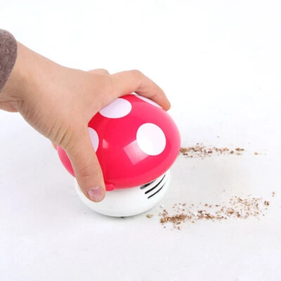 Cute Mini Mushroom Corner Desk Table Dust Vacuum Cleaner Sweeper - Image 1 of 4