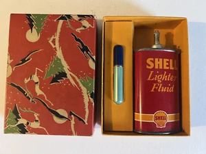 Super Rare 1930's Shell Gas & Oil OvaLighter Fluid Holiday Gift Box, Lead Spout - Picture 1 of 9