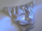 Men Swimsuit New White Silver Shiny Pouch Or Flat brief S m l or xl Made USA 