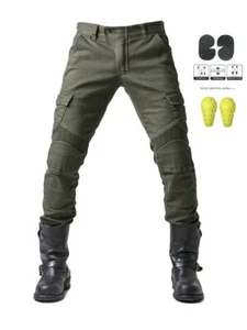 Bestickte Jeans für Herren - Motorradhose mit Motocross Gürtel, Equipemen - Bild 1 von 28