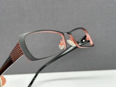 Monturas de gafas Francois Pinton mujer negras rojas puntos cuadrados pequeños PA86 Foto 1 de 4