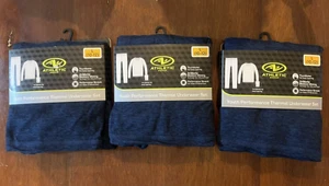 3x Athletic Works Boys Youth Performance Thermal Underwear Set Large 10-12 Blue - Picture 1 of 6