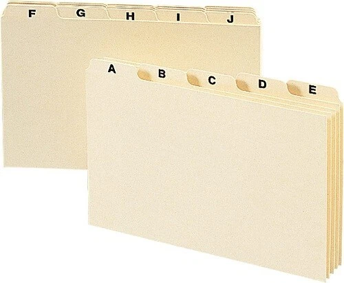 Smead Card Guide, Plain 1/5-Cut Tab (A-Z), 5"W x 3"H, Manila - Image 1 of 1