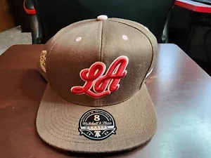 MITCHELL & NESS LA LAKERS 2009 NBA FINALS FITTED HAT BROWN RED PINK Size 8 NOS - Picture 1 of 16