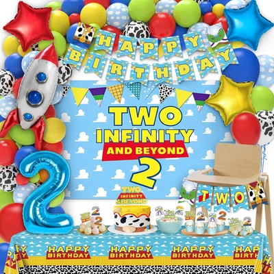 Two Infinity and beyond Birthday Decorations - 105 Pcs Toy Inspired Story 2Nd Bi - Image 1 of 4