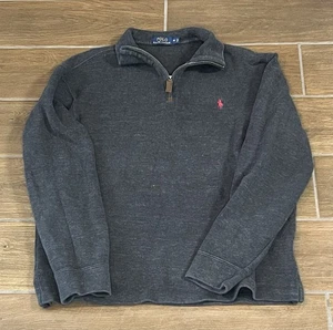 Polo Ralph Lauren Pullover Shirt Men Medium Gray Performance 1/4 Zip Long Sleeve - Picture 1 of 6