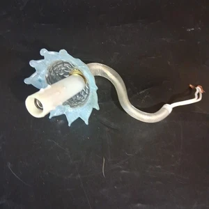 Lámpara de araña italiana soplada a mano de cristal de Murano flor torcida vástago brazo parte azul con cable - Imagen 1 de 3