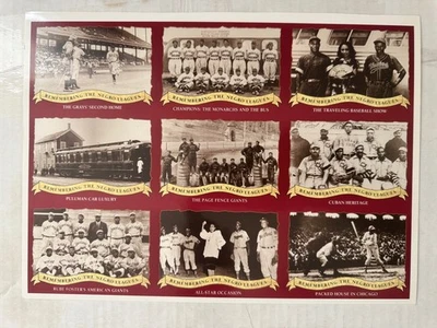 1992 Tuff Stuff Remembering the Negro Leagues Uncut Sheet Set 1-9 - Image 1 of 2