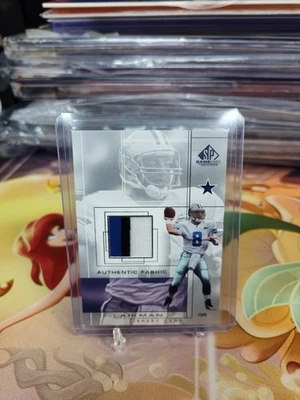 2001 SP Game Used Edition Troy Aikman Authentic Fabric 3 color #TA Cowboys - Image 1 of 2