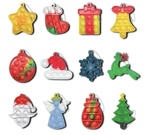 12 Piezas Navidad Mini Pop Llavero Juguetes Inquietos, Regalos Día de Pascua para Niños Mini Culo - Imagen 1 de 1