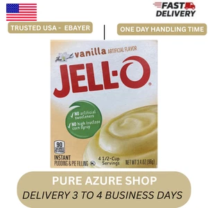 1 Packung Jello Vanille Instant Pudding & Kuchen Füllung Mix Dessert 3,4 Unzen Box Gelees-O - Bild 1 von 4