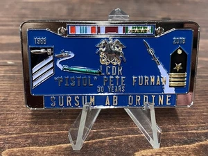US Navy Lieutenant Commander - Custom Challenge Coin - Mustang - License Plate - Bild 1 von 3