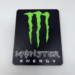 Letrero de ventilador de energía MONSTER impreso en 3D para aficionados a las carreras y pantallas coleccionables - Imagen 1 de 4