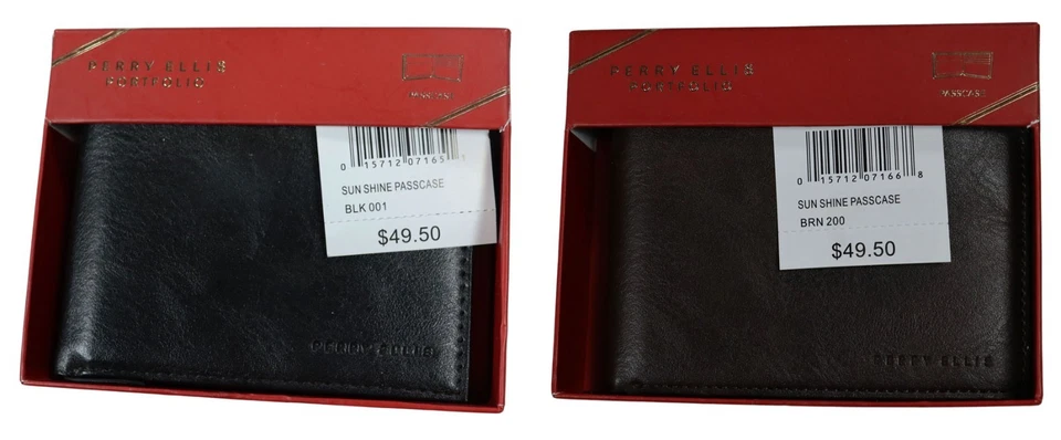Perry Ellis Portfolio Sunshine Passcase Bi-Fold Men's Wallet NIB Pick Color - Image 1 of 1