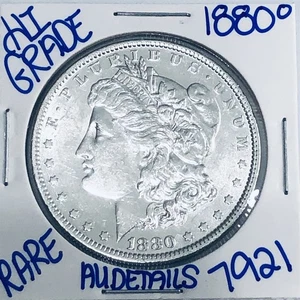 Dólar de plata O Morgan 1880 auténtico alta calidad moneda como nueva de Estados Unidos envío gratuito 7921 - Imagen 1 de 3