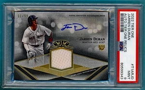 2022 Topps Tier One Jarren Duran Auto Tier One Relics /99 #TIARJD PSA 9! POP 1! - Picture 1 of 2