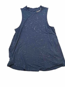 Justice Girls Glitter Sparkle Tank Top Girls Size 14, Blue Mock Neck - Picture 1 of 6