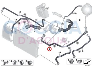 Genuine BMW X3 X4 F25 F26 X3 30dX 35dX X4 SAC SAV Coolant Hose 17128571346 - Picture 1 of 1