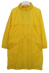 ASPESI Nord 3936 Jacket Men's MEDIUM Raincoat Hidden Hood Mid Length Yellow - Picture 1 of 15