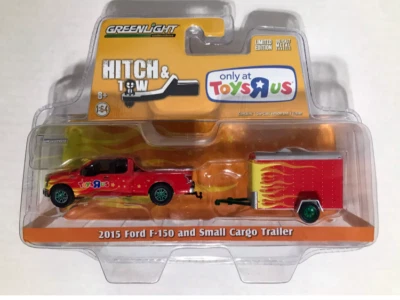 GREENLIGHT HITCH & TOW 2017 Ford F150 & Small  Trailer TOYS R US   GREEN  CHASE - Image 1 of 2