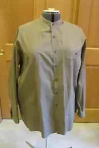 Band Collar Men's Dress Shirt Olive/Khaki Sz XXLT EUC - Picture 1 of 9