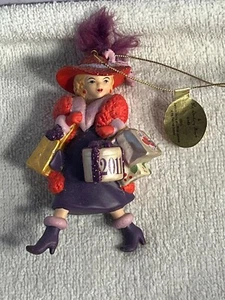 Christmas ornament Danbury Mint Lady with shopping bags EX8511 - Picture 1 of 8
