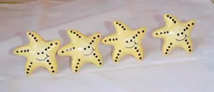 Restaurar y Restyle 4 Tiradores de Cajón Estrella de Mar Amarillo Sonriente Niños Muebles Perillas - Imagen 1 de 8
