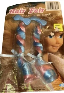 CITITOY Barbie Hair Fair Fashion Hair Clips Pink & Blue Braids NEW / 1985 VTG - Picture 1 of 7