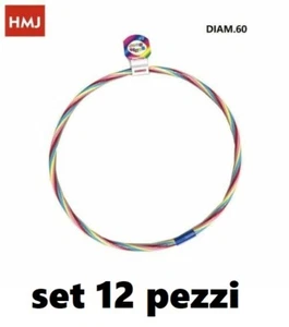 Set 12 Pz Hula Hoop Cerchio Ginnico Ginnastica Sport Bambini Diametro 60cm hmj - Imagen 1 de 1