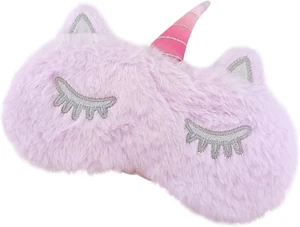 Cute Unicorn Purple Sleep Mask Plush Blindfold - Picture 1 of 10