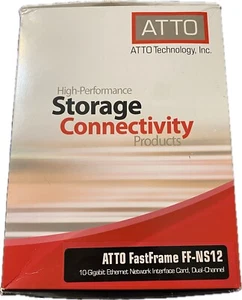ATTO FF-NS12 FastFrame NS12 Dual-Port 10GbE SFP+ PCIe 2.0 BRAND NEW SEALED - Photo 1/4
