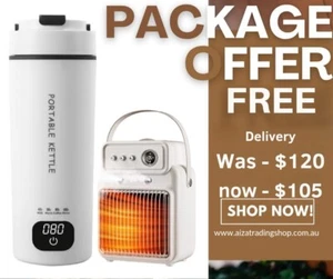 Electric Room Heater with Humidifier & Electric Water Kettle Bottle Bundle Offer - Picture 1 of 15