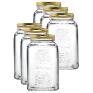 6x Pasabahce Homemade 1500ml Glass Preserve Jar Food Storage Container w/Lid CLR - Picture 1 of 4