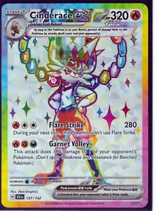 CINDERACE ex 157/142 STELLAR CROWN POKEMON- FULL ART - ULTRA RARE- HOLO - MINT - Picture 1 of 2