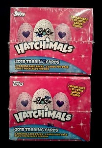 (2) 2018 Topps Hatchimals Trading Cards Blaster Boxes 2 Necklaces + 3 Packs Each