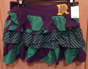 Ralph Lauren Girls Purple/Green Striped Ruffle Skirt w/Logo Applique, L $45 - Picture 1 of 3