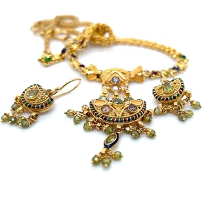 22ct Yellow Gold Necklace & Earrings Set - Picture 1 of 20