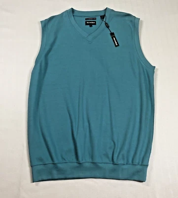 Bolle Golf Mens Vest Pullover V Neck Sz Large Green 100% Pima Cotton Sleeveless - Image 1 of 4