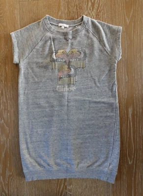 Серое французское махровое платье для девочек Chloe размер 12 б/у в отличном состоянии - Изображение 1 из 4