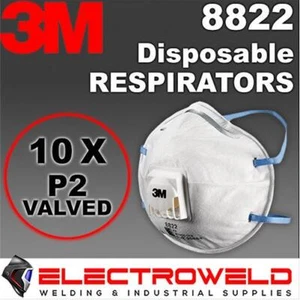 10x 3M Valved P2 Respirators Disposable Cup Filter Smoke Paint Fire Dust Flu - Picture 1 of 8