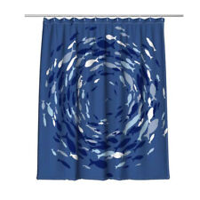 Tenda doccia vasca bagno impermeabile pvc 12 ganci stile marino blu 200x180 cm