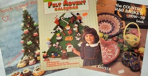 Lot 3 RAG Basket, FELT Advent Calender, Stitch n Stuff Minis ORNAMENTS craft - Picture 1 of 2