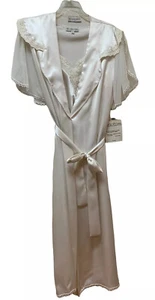 Vintage Peignoir Set Camisole & Robe Silky Satin Retro Glam Union Made NEW NOS - Picture 1 of 12