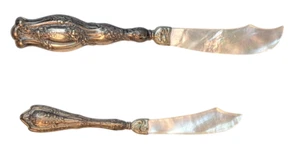 Antique Sterling Silver Caviar Knife Set with Mother of Pearl Blades - 1800s - Picture 1 of 13