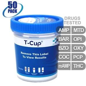 NEW Mintegrity Drug Test 10-Panel T-Cup Urine Home Kit 50-Pack #MI-TDOA-4104 - Picture 1 of 10