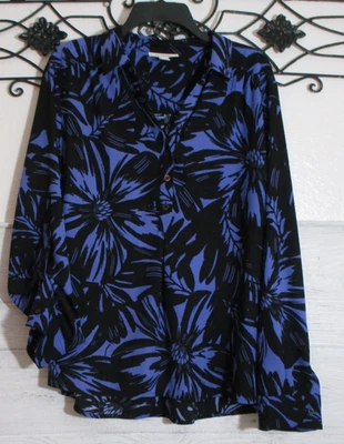 Top para mujer Dana Buchman talla XL manga larga multicolor floral Foto 1 de 4