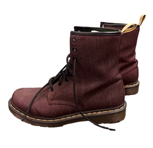Stivali Dr Martens donna taglia 11 rosso ciliegia bordeaux combattimento vegan Castel 8 occhi - Foto 1 di 9