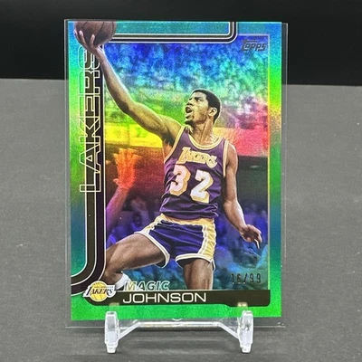 2025-26 Topps NBA Basketball Magic Johnson /99 Green Holo Foil Lakers HOF - Image 1 of 4